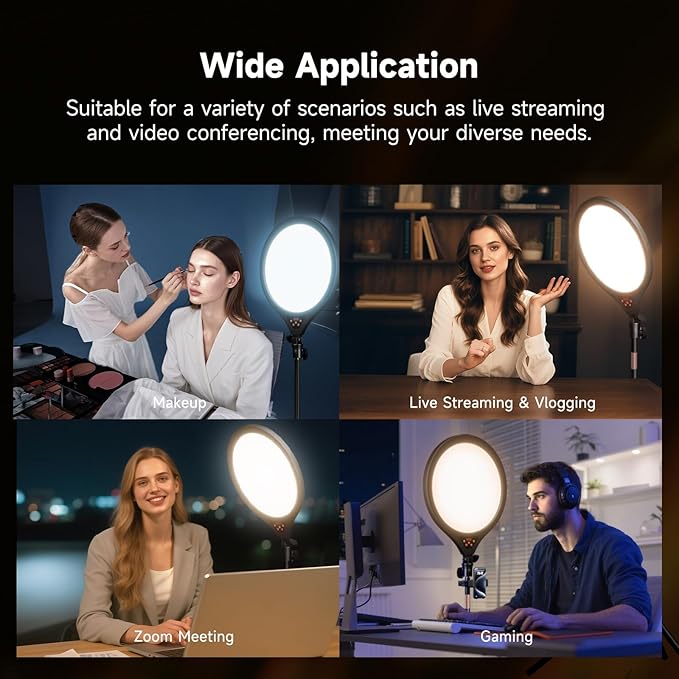 Ring Light with Stand and Phone Holder, 14" Professional Full-Screen Large Ring Light with 63'' Stand, Selfie Ringlight for Video Recording, Live Streaming, Makeup, Barber, YouTube, TikTok