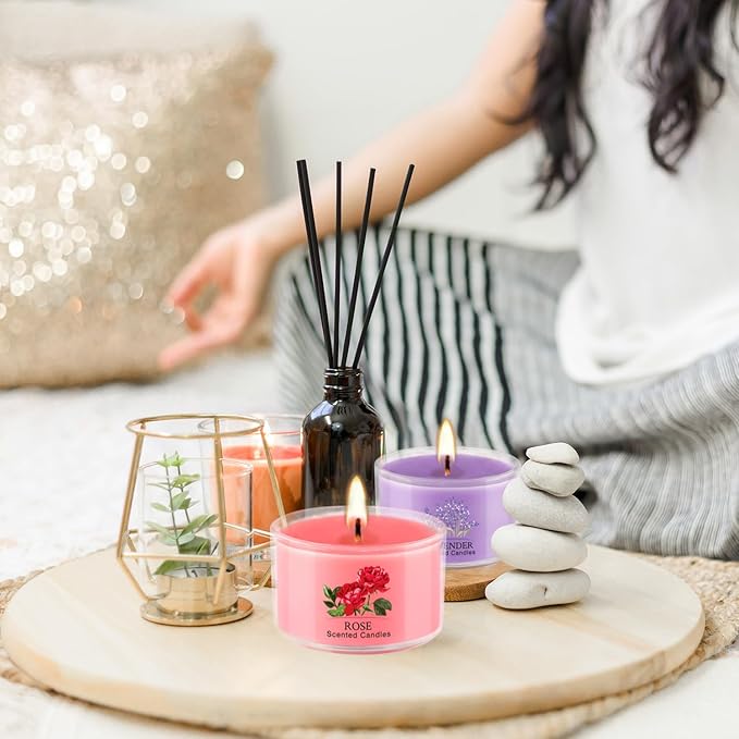 40 Scented Candle Set, 10 Fragrances, 35g Natural Soy Wax Candles with Smokeless Cotton Wicks, Ideal for Home Decor, Yoga, Meditation, Spa & Gifting.