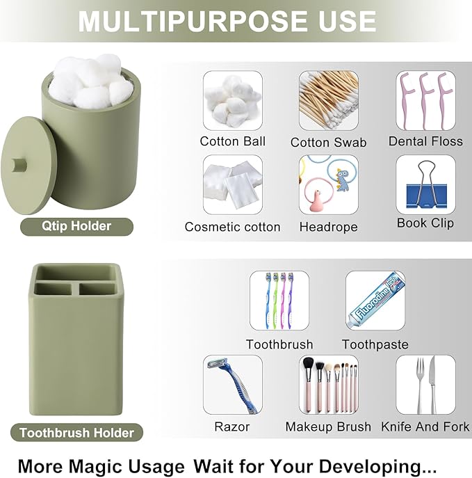 21 Pcs Bathroom Accessory Set with Waterproof Shower Curtain and Non Slip Mat,Resin Bath Set with Toothbrush Holder and Lotion Soap Dispenser,Bathroom Countertop Organizer Set for Home Apartment