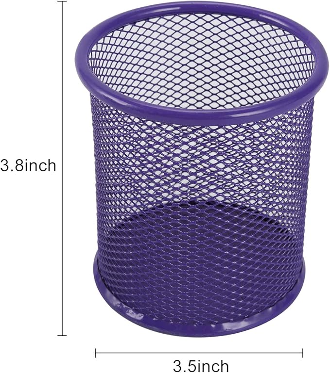 EasyPAG Purple Pen Holder for Desk 2 Pack Metal Pen Holder Organizer Pencil Cup Holder for Home, Office, Classroom, School