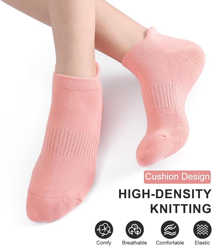 Breslatte Grip Socks Pilates Socks with Grips for Women Non Slip Grippers Womens