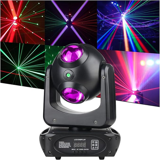PartyLights 100W Moving Head Light with Beam Effect Scan, Sound Activated for Weddings & Live Events