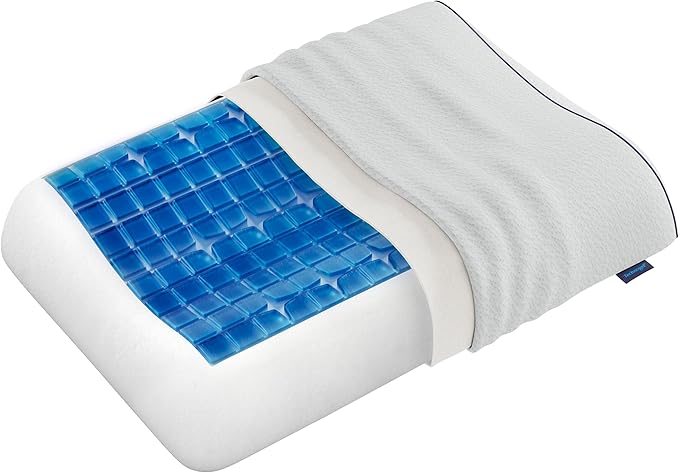 Technogel Anatomic Cooling Gel Pillow – Dual-Height Cervical Spine Support, Memory Foam Base, Washable Cover, Side & Back Sleepers