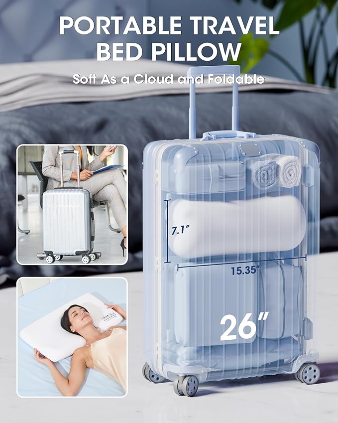 Memory Foam Pillows Queen Size Set of 2, Contour Cooling Cervical Pillow for Neck Pain Relief, Orthopedic Ergonomic Bed Pillow for Side, Back and Stomach Sleepers, Soft Cloudy Sleeping Pillows