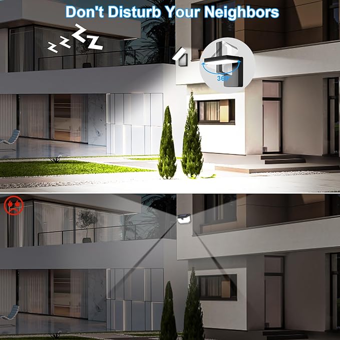 ledmo 60W LED Outdoor Wall Light 350° Horizontal/180° Vertical Modern Commercial Security Lights DIY-Friendly Adjustable Exterior Flood Lighting 5000k 6000lm IP66 for Upper Areas Yard Patio