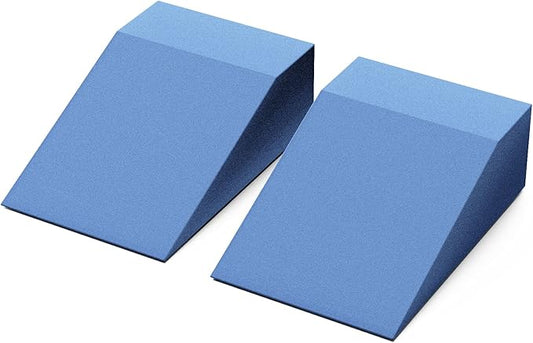 StrongTek Yoga Foam Wedge Blocks (Pair) Soft Wrist Wedge, Supportive Foot Exercise Accessories, Balance, Strength, Stretch, Pilate, Fitness, Squat, Pushup, Plank, EVA Riser Block