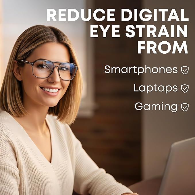 Prospek Blue Light Glasses for Women and Men SHADOW Lightweight Frame for Computer with Anti-glare to Reduce Eyestrain