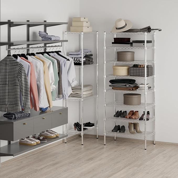 18" Deep x 30" Wide x 74" Height Wire Shelving Kit | 8-Tier | NSF Commercial Storage Rack Unit