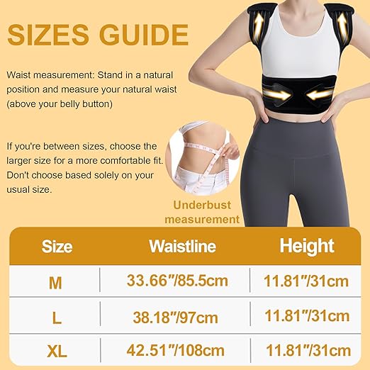 Back Brace Posture Corrector for Women and Men High Support Adjustable Lightweight Upper, Back Straightener for Neck Shoulder & Upper/Lower Back Pain Relief Under Clothes Breathable Invisible