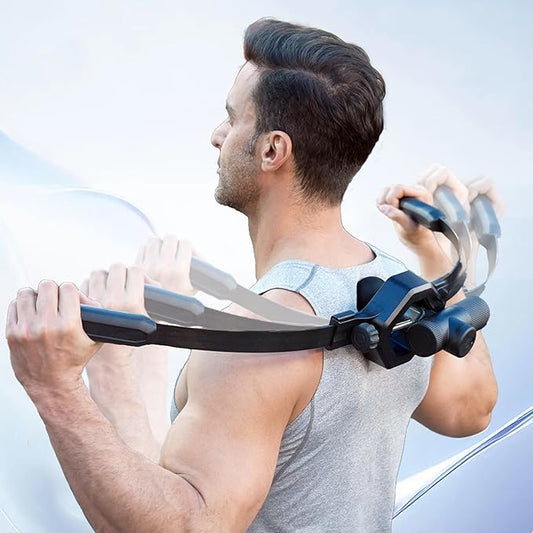 Massage Buddy Back Relief Bundle - Bonus Massage Gun Included for Hard -to-Reach Muscle Pain, Shoulders, Lower Back and Neck Massager