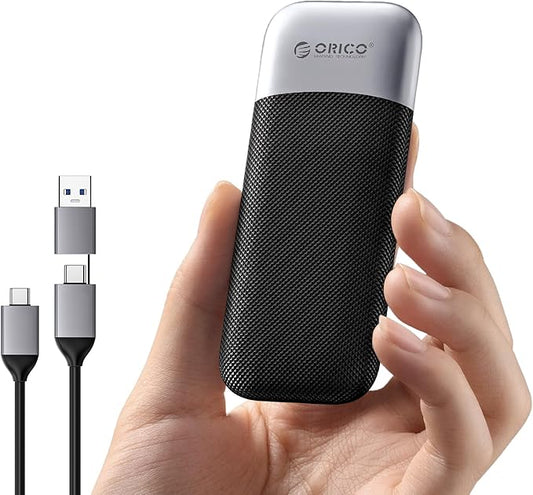 ORICO 512GB Portable SSD, Up to 1050MB/s, Compact with 2 in 1 USB C & A Cable, External Solid State Drives, Reliable Storage for USB C Smartphone, Tablet, PC - M10PRO