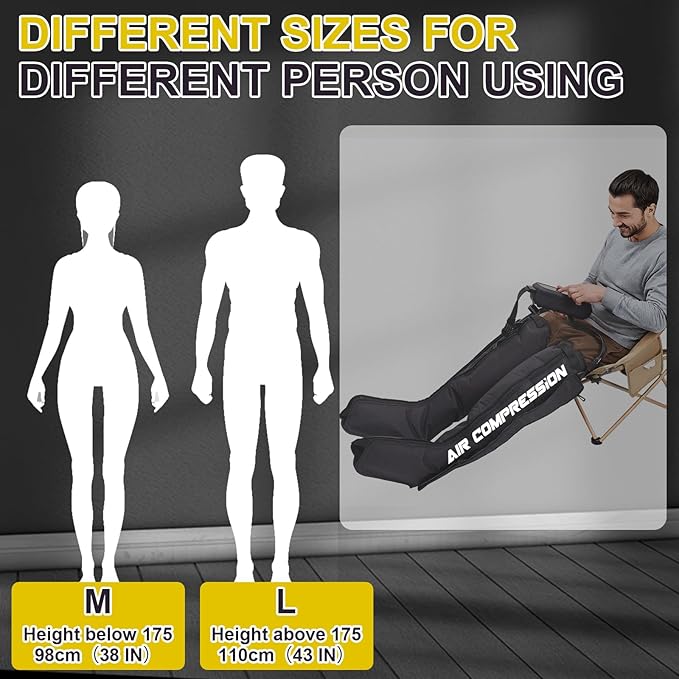 Air Compression Therapy System, Leg Massager for Pain and Circulation, Full Leg Recovery Boots Cordless Air Compression Boots, Fast Recovery Therapy for Athletes, L