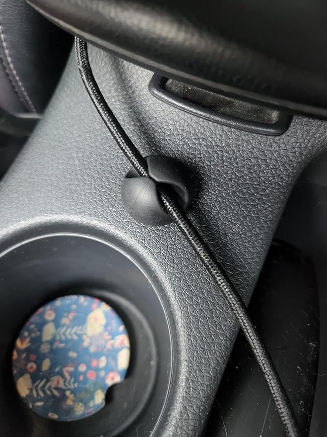 OHill 16-Pack Black Cord Organizer - Adhesive Cable Clips Holder for Desk, Wall, Car - Wire Management Clips for iPhone Charger, USB, Computer Cables -Cord Keepers with Strong Sticky Backing