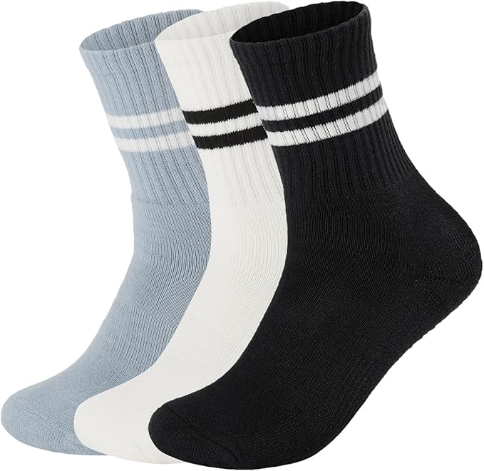 Flydo Pilates Grippy Socks with Grips for Women Yoga Non Slip Long Socks for Pure Barre, Ballet,Dance Workout 2-5 Pack