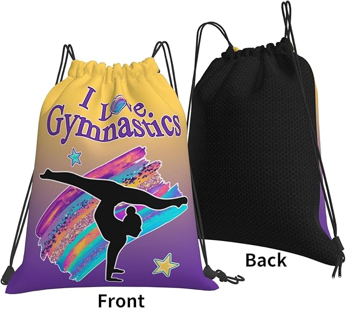 Gymnastics Drawstring Bags For Women Gymnast Drawstring Backpack Water Resistant String Bag Sports Gym Bag