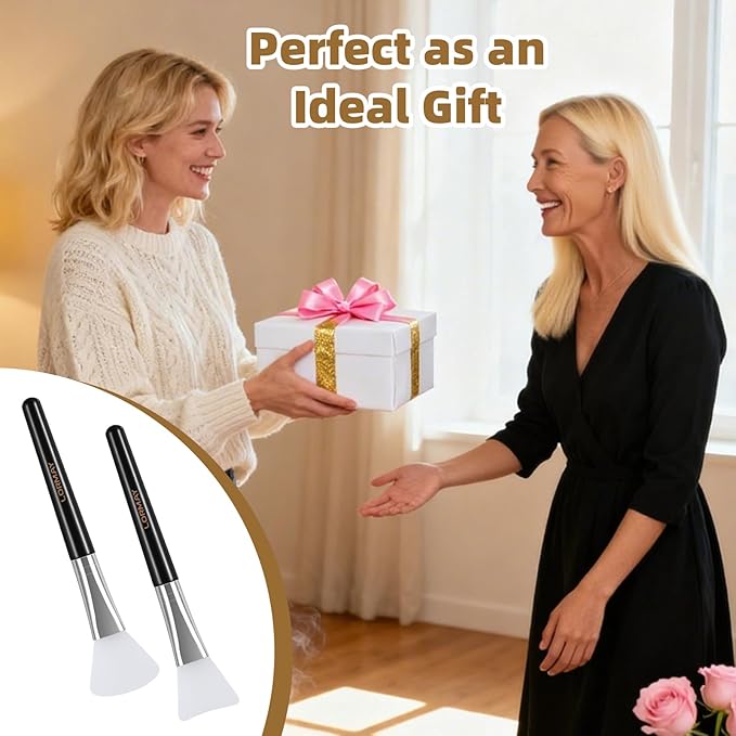 LORMAY 2 Pcs Silicone Face Mask Brush Applicator for Facial Mud, Clay Mask, DIY, Modeling Mask, Body Lotion, and BB CC Cream