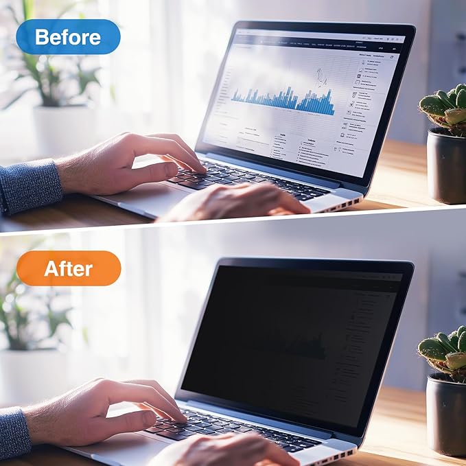 Magnetic Privacy Screen Protector MacBook Pro 14 Inch 2021-2024 M1/M2/M3/M4/Pro/Max, Anti-Blue Light Anti-Scratch Anti-Glare Eye Protection Removable Laptop Screen Filter Shield