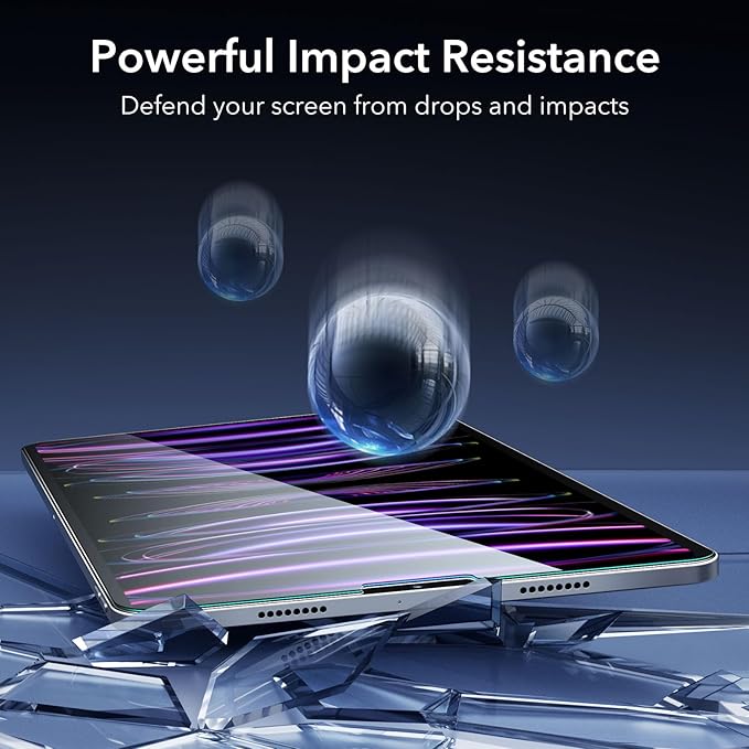 ESR iPad Pro 12.9 Screen Protector, Protective Film for iPad Pro 12.9 Inch (2022/2021/2020/2018), Tempered-Glass Film with Easy Application Tray, Scratch Resistant, HD Clarity, 2 Pack