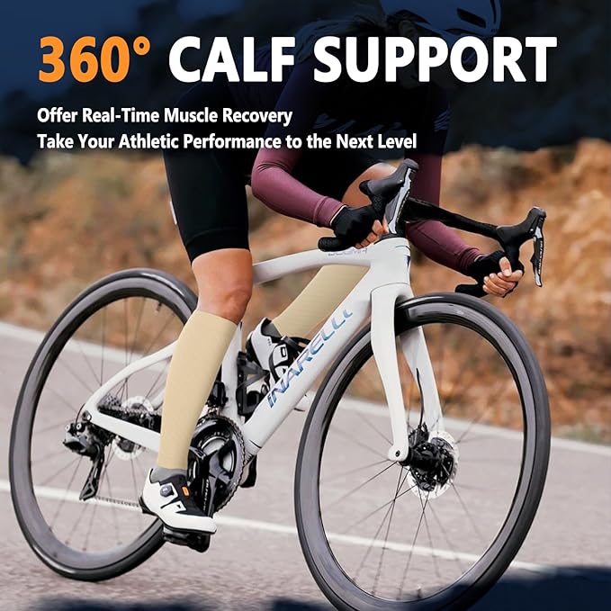 3 Pairs Calf Compression Sleeves for Women Men, Leg Compression Sleeve Calf Brace for Support Running Shin Splints