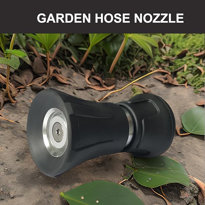 Heavy Duty Fireman Style Hose Nozzle - Fits All Standard Garden Hoses - High Pressure Sprayer Nozzle to Wash Your Car or Water Your Garden – Leak Proof (Black)
