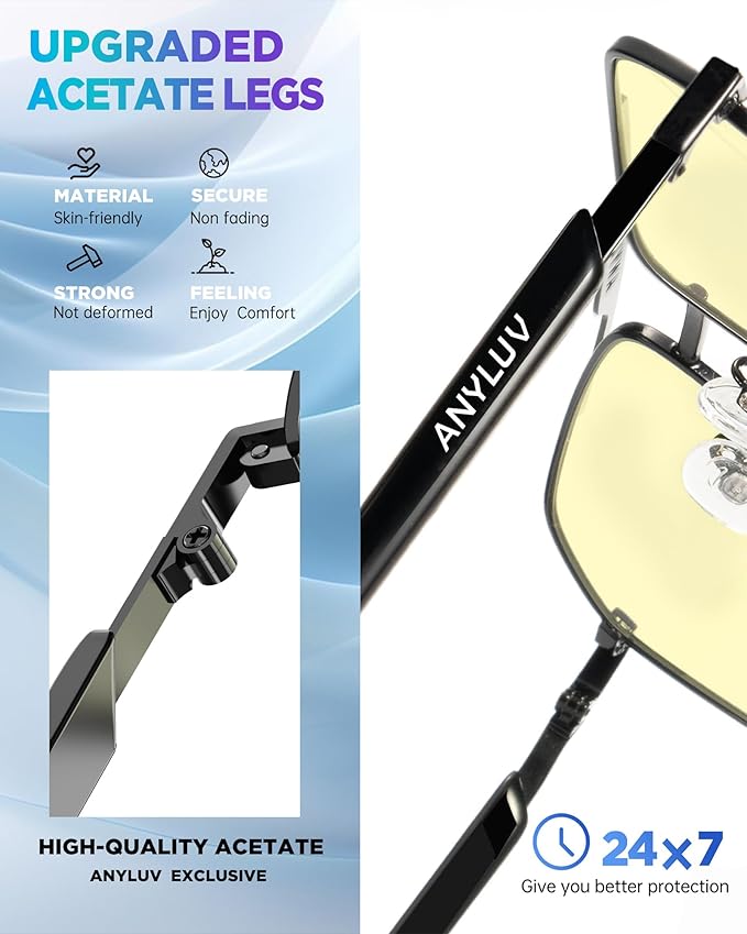 ANYLUV Blue Light Glasses Men/Women, Blue Light Blocking Glasses, Computer Screen Blocker Eyes Protection Glasses