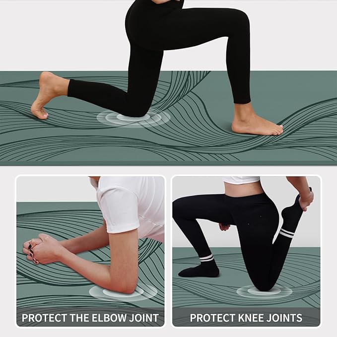 Large Yoga Mat-72’x36’x0.4’ Extra Width ＆ Thick,Comfortable,Non-Slip Exercise Mat-Works Great on All Floor for Stretching,Yoga Studio,Gym or Home Workouts