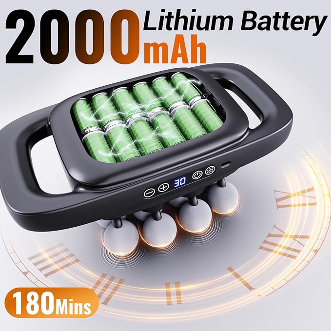 16-Head Massage Gun, Electric Deep Tissue Body Massager, Professional Muscle Massager Tool for Easing Shoulder, Back, Neck, Legs Tension, 30 Adjustable Speeds, Massage Gifts for Women, Men (16-Head)