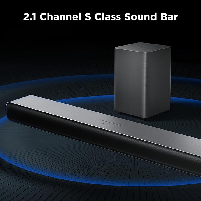 TCL S55H S Class 2.1 Channel Sound Bar with Dolby Atmos, DTS Virtual:X, Wireless Subwoofer, Bluetooth Music Streaming, and Auto Room Calibration