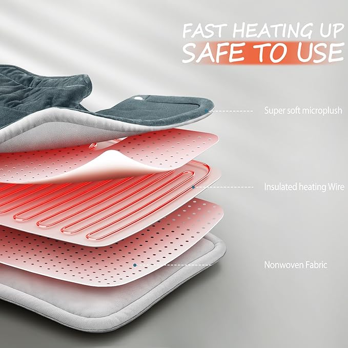 Neck Heating Pad Gifts for Dad, Men, XL Weighted Shoulder Heat Pad, Back Pain Relief Heat Pads, Gifts for Mom, Women and Christmas, Birthday, Mother's Day, Fathers Day Warm Gifts, 23'' x 17''