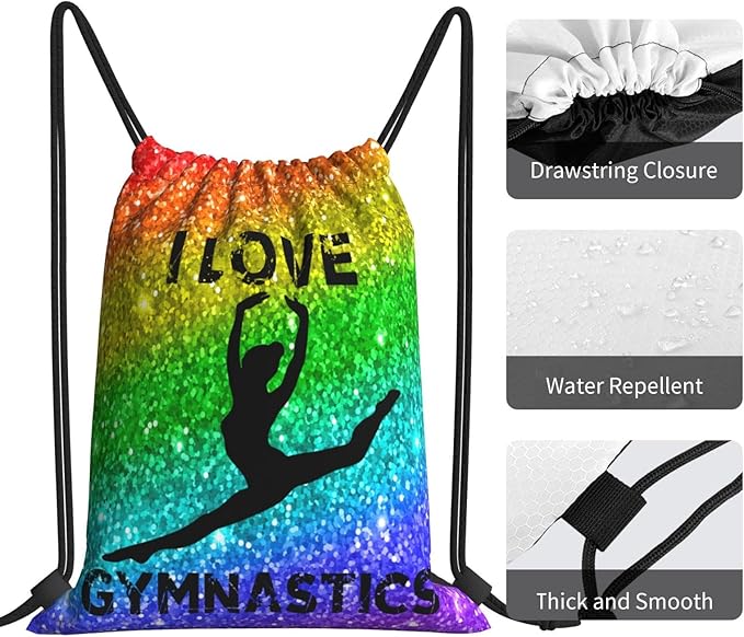 Gymnastics Drawstring Backpack Gym String Bag Drawstring Sackpack Sport For Womens Mens