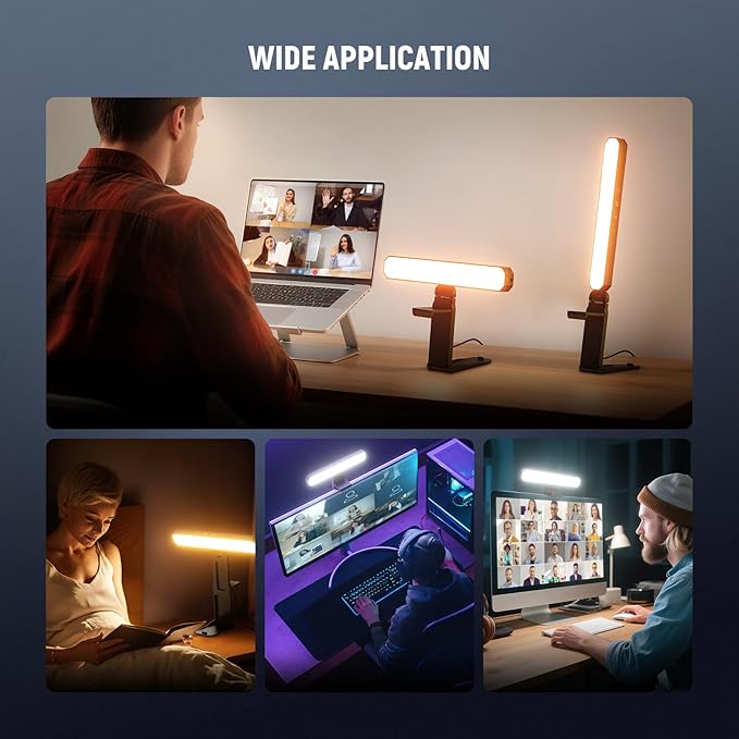 NEEWER Basics 6W Monitor Light Bar with Stand/Remote/Touch Control, Bi Color Dimmable LED Desk Lamp for Home Office Video Conference Lighting Computer Laptop Webcam Zoom Gaming Streaming Reading, L10