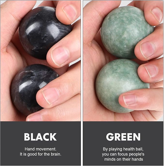4Pcs Solid Baoding Balls Chinese Health Exercise Massage Balls Marble Stone Massage Baoding Balls for Hand Muscle Exercise