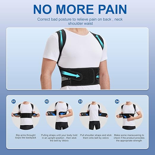 Back Brace Posture Corrector for Women and Men, Upgraded Full Back Brace Support, Adjustable Shoulder Back Support, Upper and Lower Back Pain Relief - Scoliosis, Hunchback, Hump, Thoracic, Spine Corrector (XX-Large)