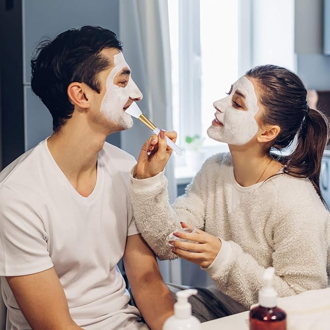 Patelai 20 Pieces Silicone Face Mask Brushes with Storage Box, Silicon Epoxy Facial Mud Cosmetic Mask Applicator Brushes for Foundation, Body Lotion and Body Butter Beauty Tools