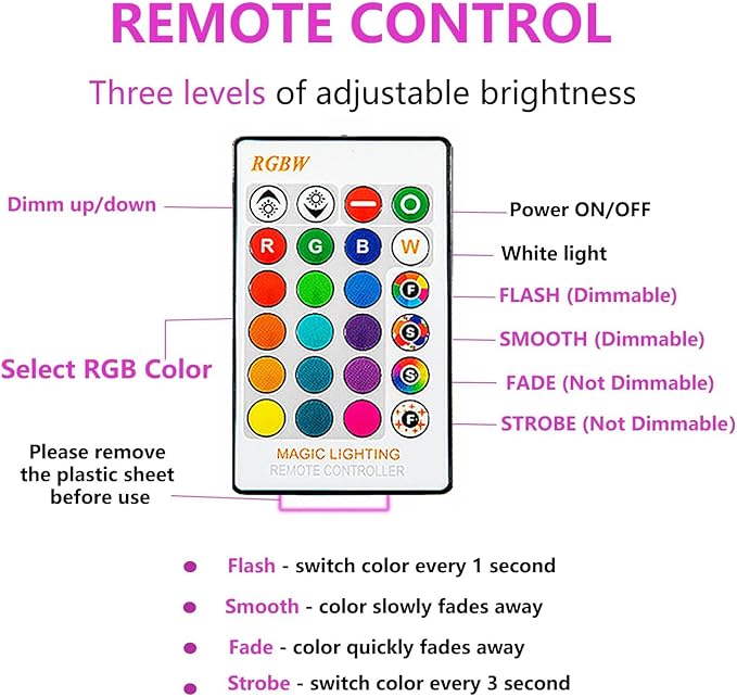 RGBW Bulbs10W (85W Equivalent),A19 E26/27 Multiple Color Changing Light Bulb with Remote,LED Lamp Replace,Warm White,Dimmable Memory Function,Ideal Lighting for Home Decoration,Party,Gardens