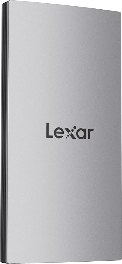 Lexar 2TB ES3 External SSD, Up to 1050MB/s Read, Storage Expansion, Compatible w/USB-C Smartphones, iPhone 15/16, PC, Mac, Tablets, Sleek & Sturdy Design, Silver (LES3XXX002T-RNSAU)