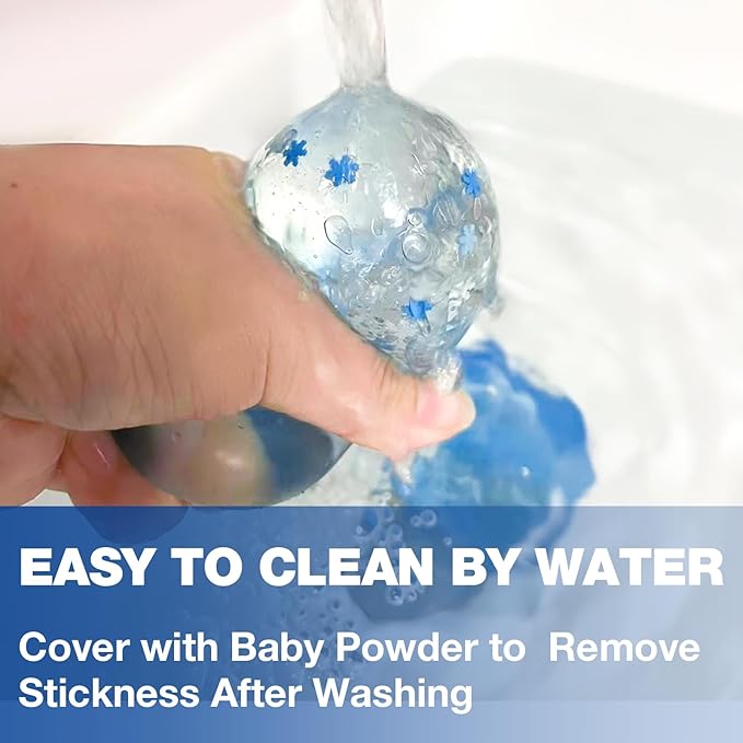 Squishy Ice Cube Stress Balls - 3Pack Sensory Squeeze Ice Toy Stress Balls for Kids and Adults Anxiety Relief - Funny Fidget Balls Squishy Stress Calming Toys for Autism & ADHD Children