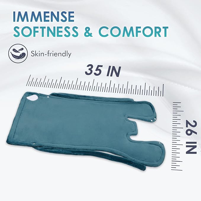 DAILYLIFE Heating Pad for Neck and Shoulders and Back, Electric Heating Pad for Back Pain Relife, 6 Heating Settings, UL Certified with Overheating Protection and Machine Washable, 26"x35", Blue