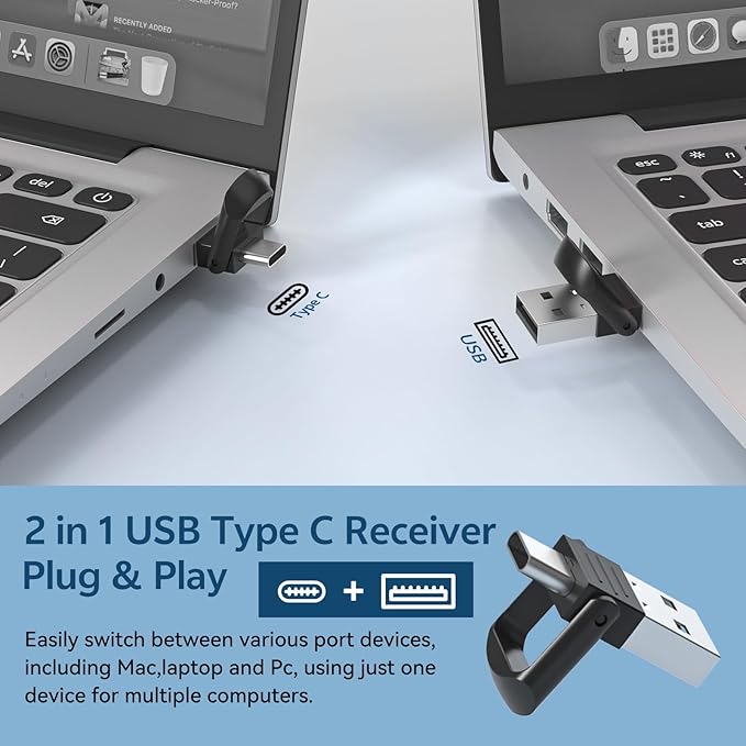 Presentation Clicker with Storage Case, USB C Rechargeable Wireless Presenter Remote Powerpoint Clicker with Protective Case