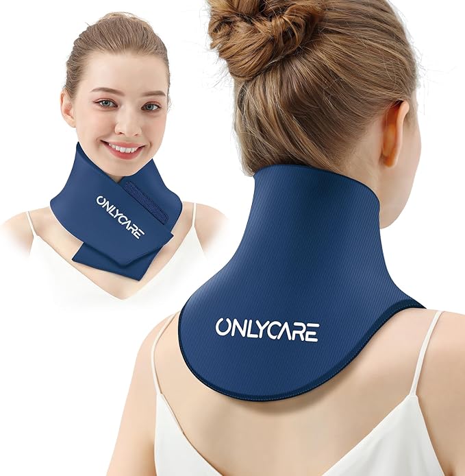 ONLYCARE Neck Ice Pack Wrap Gel - Upgraded Shoulder Ice Packs for Injuries Reusable, Hot and Cold Compress Ice Packs for Neck, Relief of Pain, Office Pressure, Swelling, Sprains