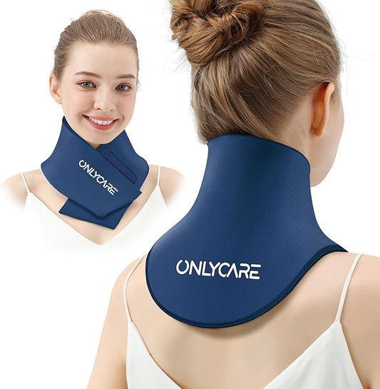 ONLYCARE Neck Ice Pack Wrap Gel - Upgraded Shoulder Ice Packs for Injuries Reusable, Hot and Cold Compress Ice Packs for Neck, Relief of Pain, Office Pressure, Swelling, Sprains