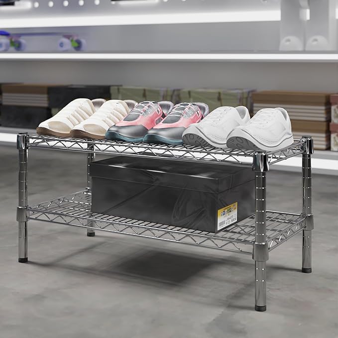14" Deep x 30" Wide x 14" Height Wire Shelving Kit | 2-Tier | NSF Commercial Storage Rack Unit
