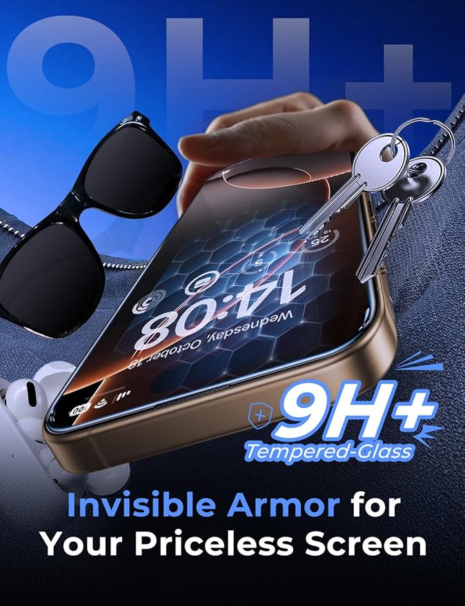 MAGIC JOHN 2 Pack for iPhone 16 Pro [6.3 inch] Tempered Glass Screen Protector, HD Clear, Bubble Free, Easy Installation, Auto Dust-Elimination, 16Pro 6.3''