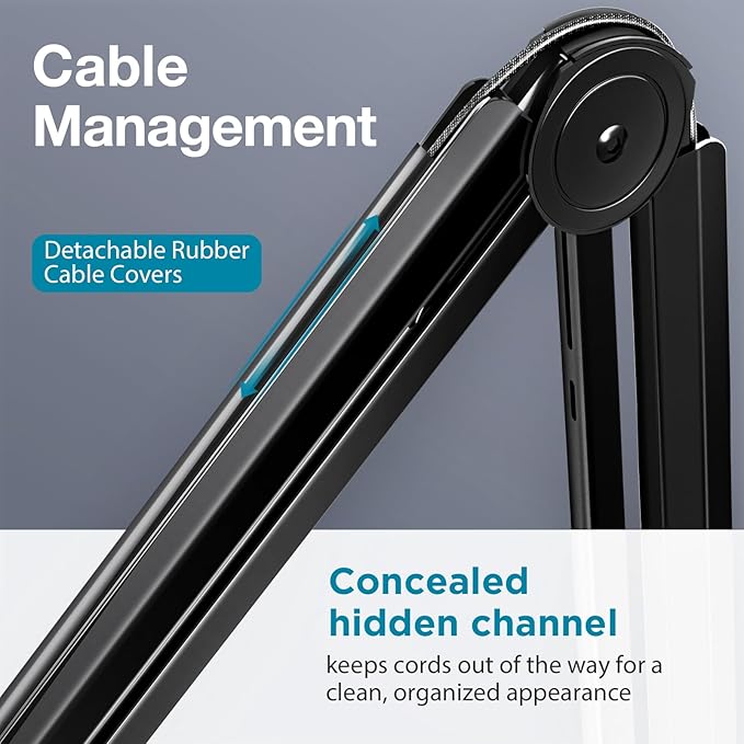 InnoGear Microphone Boom Arm, Mic Stand Desk with Cable Management Microphone Arm Stand for HyperX QuadCast SoloCast Blue Yeti Snowball Fifine Shure SM7B