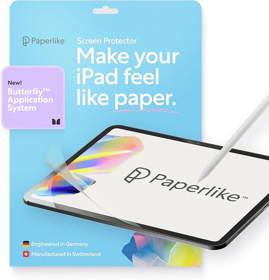 Paperlike 3 Screen Protector (2x) for iPad Pro 11” (M5 2025 / M4 2024) – True Paper-Feel, Bubble-Free Install (Butterfly), Protects Pencil Tip