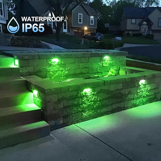 DC 12V 7 Inch LED Hardscape Paver RGBW 2W Retaining Wall Light - Color Changing Deck Step, Low Voltage, Garden Pathway Outdoor IP65 Waterproof 4 Pack