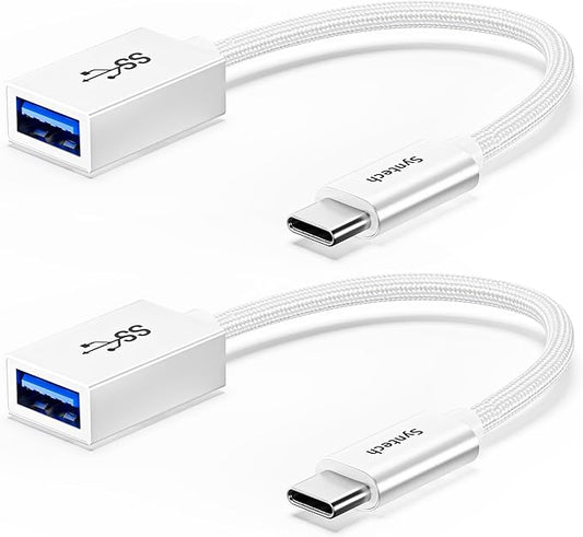 Syntech USB Type C to USB Adapter, Aluminum Alloy, Male to Female, 5 Gbps Transfer Speed, Compatible with iPhone, MacBook, iPad, Pixelbook, Dell, Surface, Lenovo, Samsung Galaxy