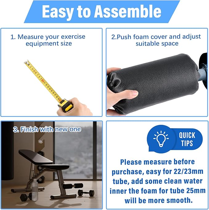 4 Pcs Foam Foot Pads Foam Roller Pad Replacement for Weight Bench Inversion Table and Gym Exercise Equipments(8 x 3.5 x 0.8 Inches)