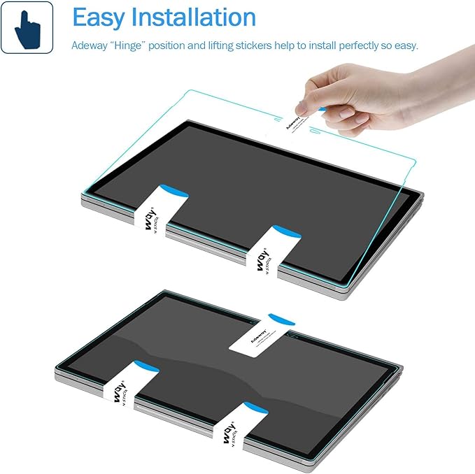 Adeway (2 Pack) Microsoft Surface Pro 7 Plus/Surface Pro 7-12.3 inch Screen Protector, Precise Cutouts/Tempered Glass/High Sensitivity, Glass LCD Protector