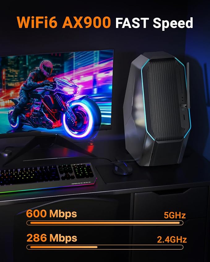 Tenda AX900 WiFi Adapter WiFi 6- Dual-Band 600Mbps 5GHz/ 286Mbps 2.4GHz, 6dBi High Gain Antenna, Wireless WiFi Adapter for Windows 11/10/7 USB WiFi Dongle (U11Pro)